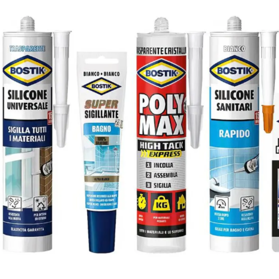 siliconi e fissaggio per materiali edili